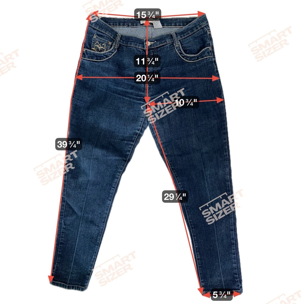 Scandal Y2K Embroidered Dark Wash Denim Jeans Stretch Size 15/16 Juniors - Picture 3 of 8